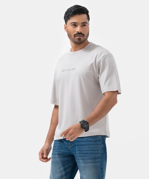 Ash Cotton Short Sleeve Drop Shoulder T-Shirt