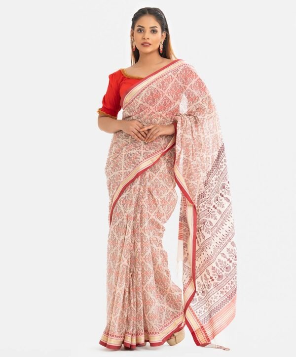 Off-white Cotton Saree