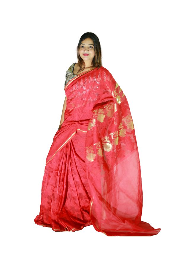 Premium Red Dhakai Jamdani Saree