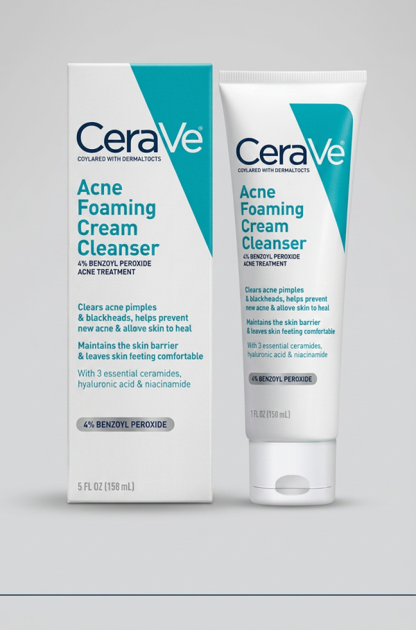 OLD NEW  CeraVe 4%Acne Foaming Cream Cleanser 150ml White Bl...