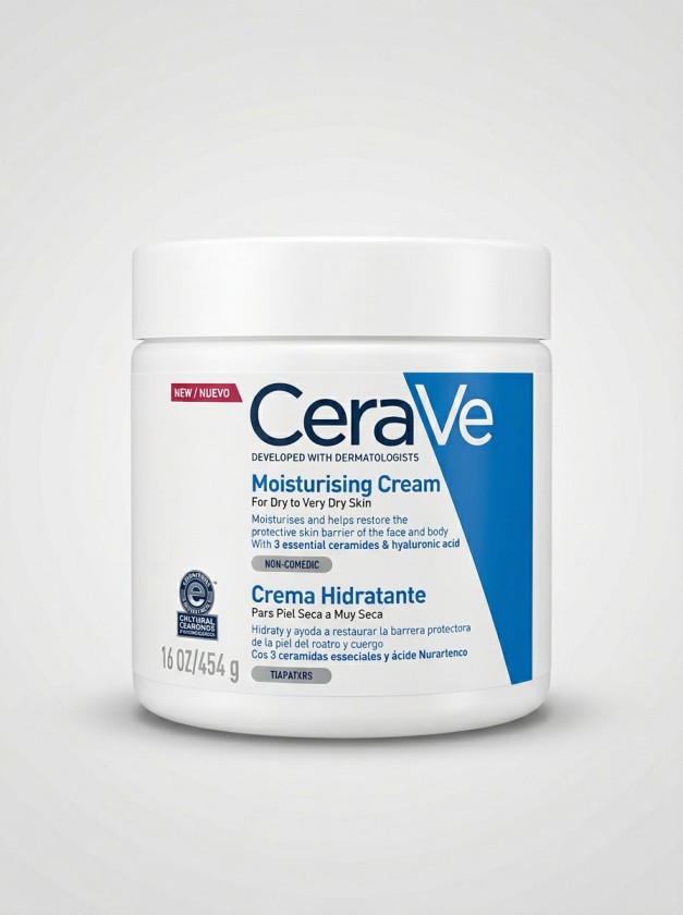 Firefly_Gemini Flash_Use the uploaded product image exactly as provided. Do NOT redesign, regenerate, modi size CeraVe Moisturizing crema hidratante Cream 454g Fragrance Fr... - Image 1