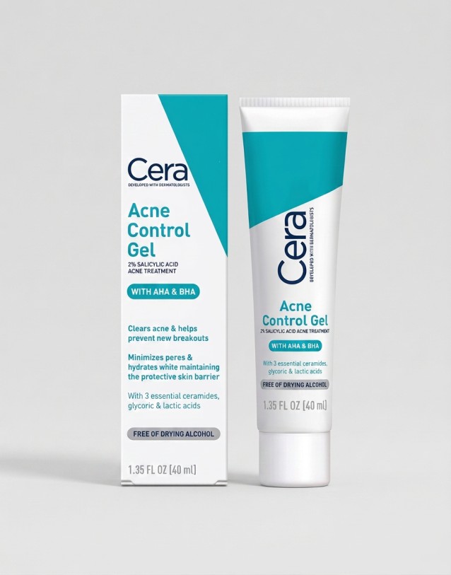 Firefly_Gemini Flash_Use the uploaded product image exactly as provided. Do NOT redesign, sizee CeraVe Acne Treatment Gel 40ML - Image 1